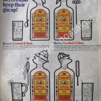 CARTEL ANTIGUO ORIGINAL DE GINEBRA GORDONS 1960s /V308