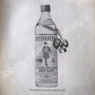 CARTEL ANTIGUO ORIGINAL DE GINEBRA BEEFEATER 1960s /V313