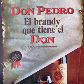 CARTEL ANTIGUO ORIGINAL DE BRANDY DON PEDRO 1965