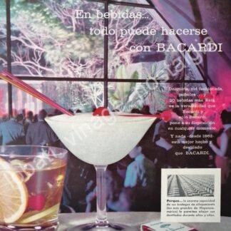 CARTEL ANTIGUO ORIGINAL DE RON BACARDI 1959 /5