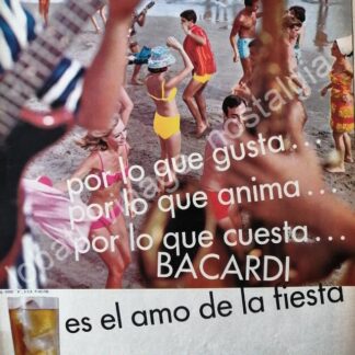 CARTEL ANTIGUO ORIGINAL DE RON BACARDI 1965 /9