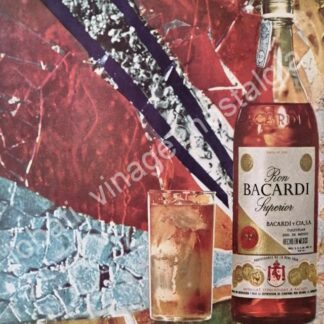 CARTEL ANTIGUO ORIGINAL DE RON BACARDI SUPERIOR 1960 -16