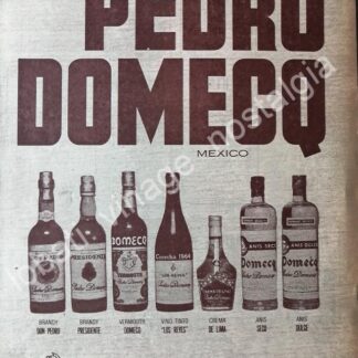 CARTEL ANTIGUO ORIGINAL DE VINOS PEDRO DOMEQC MEXICO 1969 /3