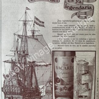 CARTEL ANTIGUO ORIGINAL DE RON BACARDI 1973 LA CALIDAD ES YA LEGENDARIA