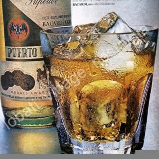 CARTEL ANTIGUO ORIGINAL DE RON BACARDI 1976 /32 U.S.A