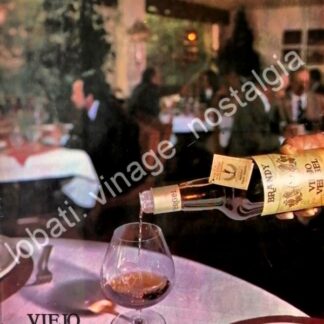 CARTEL ANTIGUO ORIGINAL DE BRANDY VIEJO VERGEL 1973 CON MADUREZ