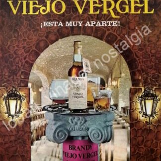 CARTEL ANTIGUO ORIGINAL DE BRANDY VIEJO VERGEL 1968