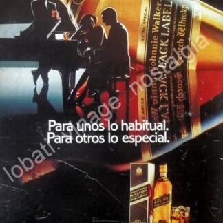 CARTEL ANTIGUO ORIGINAL DE WHISKY JHONNIE WALKER BLACK LABEL 1980s /8