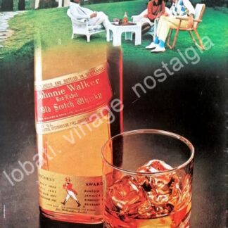 CARTEL ANTIGUO ORIGINAL DE WHISKY JHONNIE WALKER RED LABEL 1980s /9