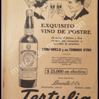 CARTEL ANTIGUO ORIGINAL DE VINOS. OPORTO ARGENTINO. TERTULIA 1927 /2