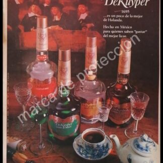 CARTEL ANTIGUO ORIGINAL DE LICORES DEKUYPER 1969 - RARO
