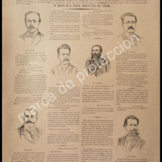CARTEL ANTIGUO ORIGINAL DE VINO DE SAN GERMAN Y MEDICOS DE LA EPOCA 1896 /raro