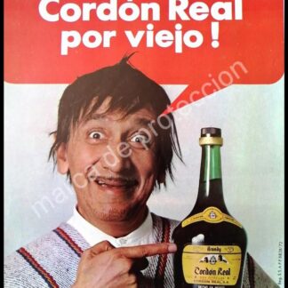 CARTEL ANTIGUO ORIGINAL DE BRANDY CORDON REAL Y COMICO MADALENO /FEP 1972