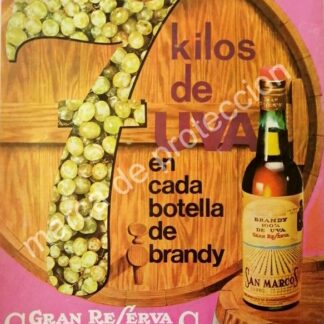 CARTEL ANTIGUO ORIGINAL DE BRANDY SAN MARCOS GRAN RESERVA 1970