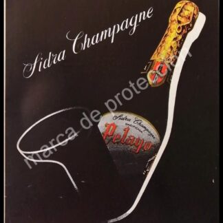 CARTEL ANTIGUO ORIGINAL DE SIDRA CHAMPAGNE PELAYO 1959 / RARO