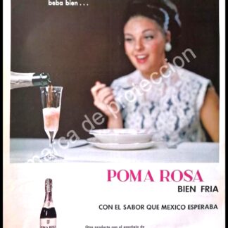 CARTEL ANTIGUO ORIGINAL DE VINOS POMA ROSA 1965 / RARO