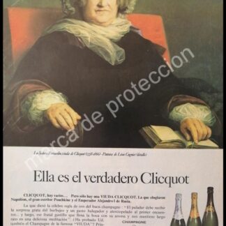 CARTEL ANTIGUO ORIGINAL DE VINOS CLICQUOT 1960s / RARO