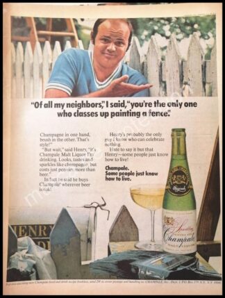 CARTEL ANTIGUO ORIGINAL DE CHAMPAGNE CHAMPALE 1971