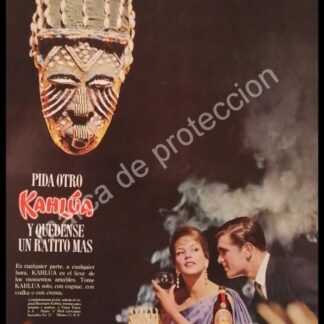 CARTEL ANTIGUO ORIGINAL DE LICOR DE CAFE KAHLUA 1960s /5