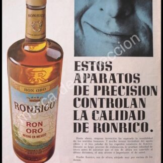 CARTEL ANTIGUO ORIGINAL DE RON, RONRICO 1967 DE SEAGRAMS / RARO