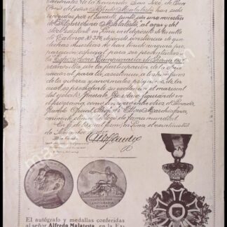 CARTEL ANTIGUO ORIGINAL DE VINOS ALFREDO MALATESTA 1927 / MUY RARO