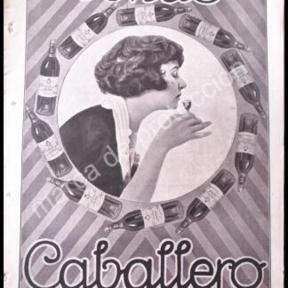 CARTEL ANTIGUO ORIGINAL DE COGNAC CABALLERO 1920 ESPAÑA / RARO
