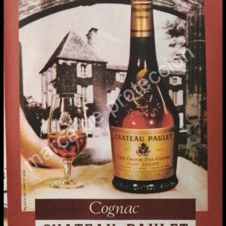 CARTEL ANTIGUO ORIGINAL DE COGNAC CHATEAU PAULET 1970s