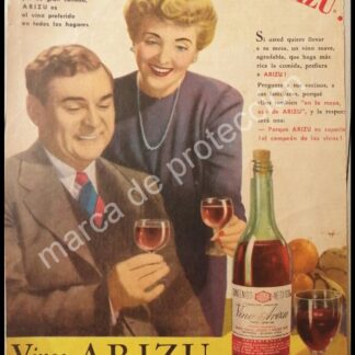 CARTEL ANTIGUO ORIGINAL DE VINOS ARIZU 1930s