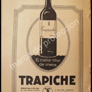 CARTEL ANTIGUO ORIGINAL DE CHAMPAGNE TRAPICHE 1927 /5