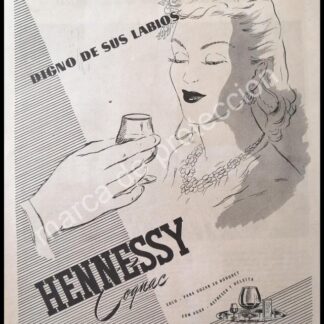 CARTEL ANTIGUO ORIGINAL DE COGNAC HENESSY 1946