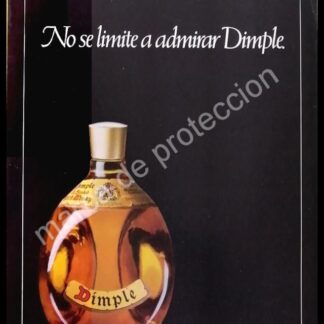 CARTEL ANTIGUO ORIGINAL DE WHISKY DIMPLE 1970s