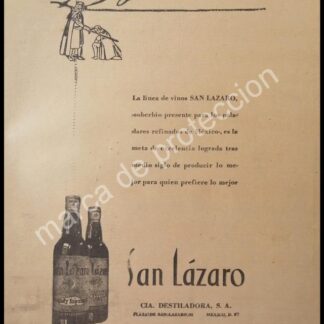 CARTEL ANTIGUO ORIGINAL DE VINOS SAN LAZARO 1947 /RARO