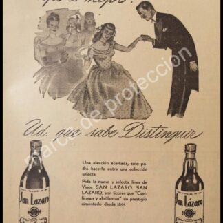 CARTEL ANTIGUO ORIGINAL DE VINOS SAN LAZARO 1947 /3