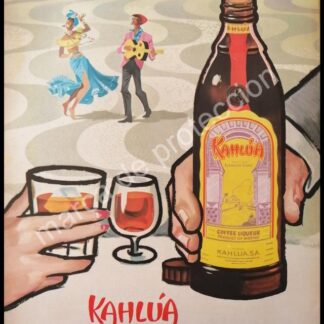 CARTEL ANTIGUO ORIGINAL DE LICOR DE CAFE KAHLUA 1960 -2