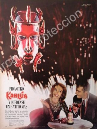 CARTEL ANTIGUO ORIGINAL DE LICOR DE CAFE KAHLUA 1960s -3