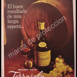 CARTEL ANTIGUO ORIGINAL DE BRANDY TERRASOLA 1962