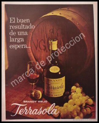 CARTEL ANTIGUO ORIGINAL DE BRANDY TERRASOLA 1962