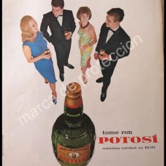 CARTEL ANTIGUO ORIGINAL DE RON POTOSI 1965 / DESTILERIA HUASTECA -3 RARO