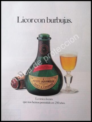 CARTEL ANTIGUO ORIGINAL DE VINOS PETITE LIQUORELLE, MOET & CHANDON 1995