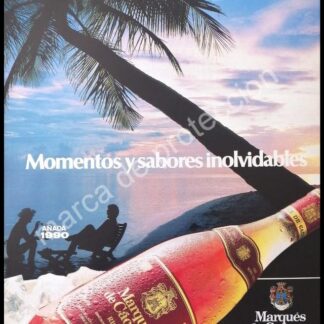 CARTEL ANTIGUO ORIGINAL DE VINOS MARQUES DE CACERES 1990