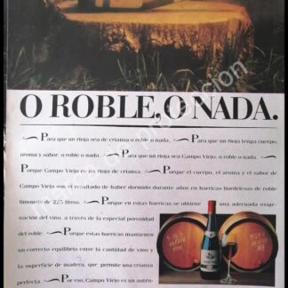 CARTEL ANTIGUO ORIGINAL DE VINOS RIOJA CAMPO VIEJO 1980s. ESPAÑA