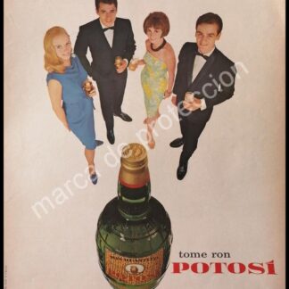 CARTEL ANTIGUO ORIGINAL DE RON POTOSI 1965 / DESTILERIA HUASTECA