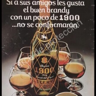 CARTEL ANTIGUO ORIGINAL DE BRANDY 1900, BODEGAS TERRY 1980s