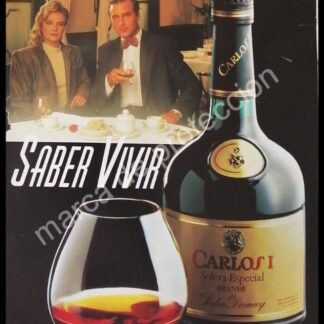 CARTEL ANTIGUO ORIGINAL DE BRANDY CARLOS I. SOLERA ESPECIAL 1980s