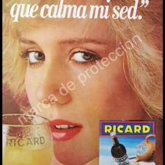CARTEL ANTIGUO ORIGINAL DE VINOS RICARD, LA COPA REFRESCANTE 1980s