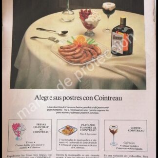 CARTEL ANTIGUO ORIGINAL DE LICOR COINTREAU 1980s /3