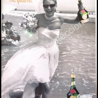 CARTEL ANTIGUO ORIGINAL DE VINOS BENEDICTINE 1980s SI QUIERO