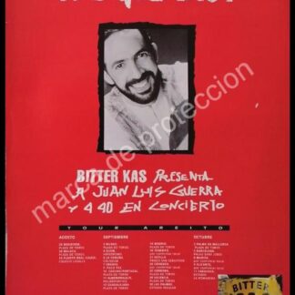 CARTEL ANTIGUO ORIGINAL DE BITTER KAS Y JUAN LUIS GUERRA EN CONCIERTO 1993 FEP