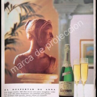 CARTEL ANTIGUO ORIGINAL DE VINOS BRUT ANNA DE CORDONIU 1980s