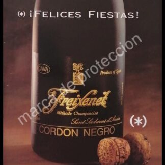 CARTEL ANTIGUO ORIGINAL DE VINOS FREIXENET CORDON NEGRO 1980s